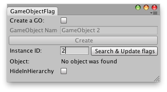 EditorUtility.CreateGameObjectWithHideFlags 创建带有标识的游戏物体